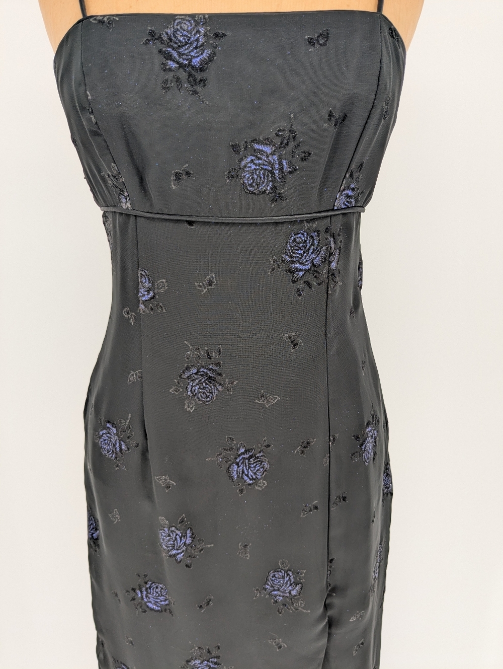 Vintage Morgan & Co Y2K Fairycore Whimsygoth Black Empire Waist Prom Dress 3/4 - Picture 8 of 14